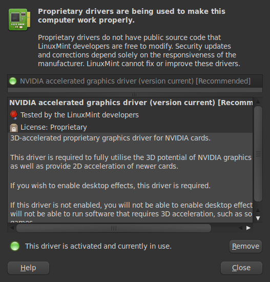 linux video driver options