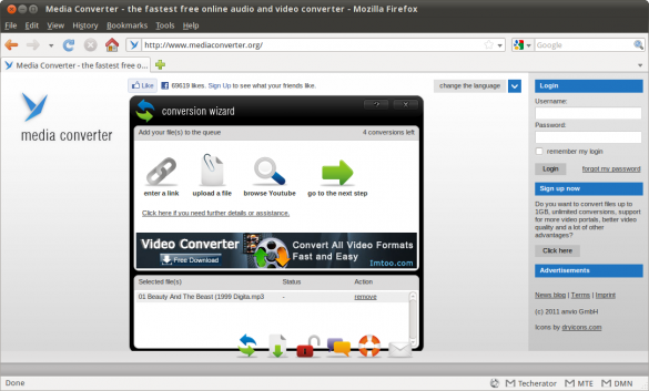 Media Converter wizard