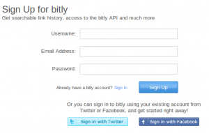 Setting up a bitly account