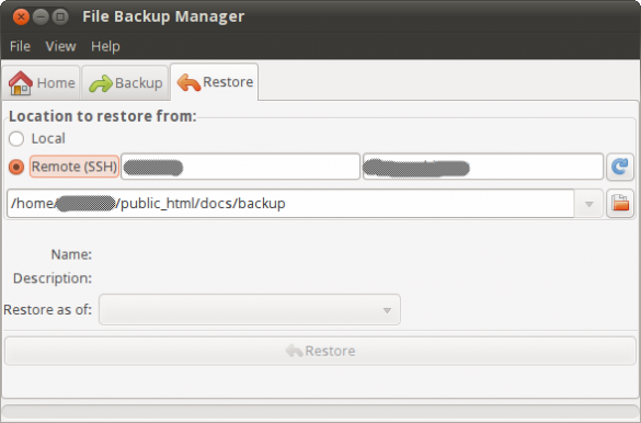 Restoring a backup