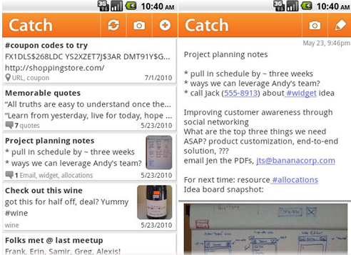 catch notes app