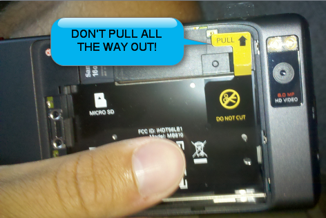 Droid X: “Pull” Tab Behind the Battery Cover is Battery Removal, Don't Tear it Out! Techerator