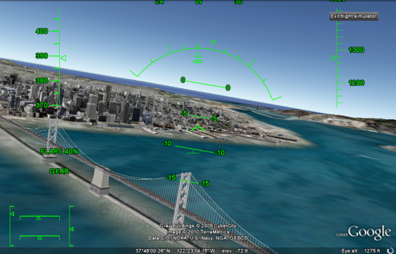 a & b) Google Earth Flight Simulator view showing fly-by of Mont