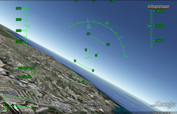 Google Earth flight simulator