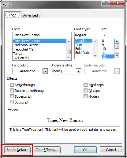 Change The Normal Template In Word 2010